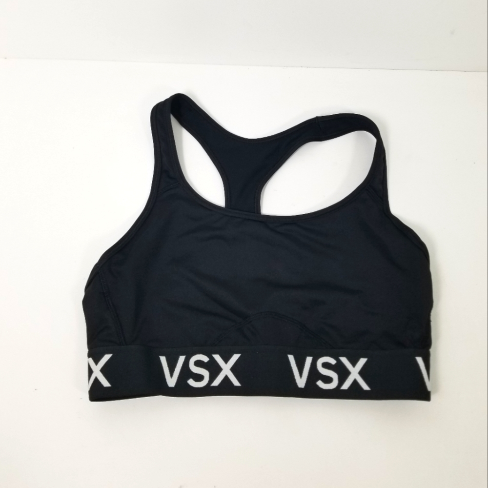 Victoria's Secret VSX Black Unlined Racerback Sports Bra Size Medium